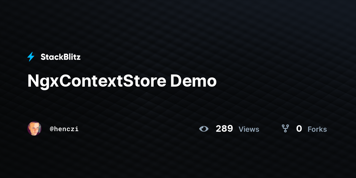 NgxContextStore Demo - StackBlitz