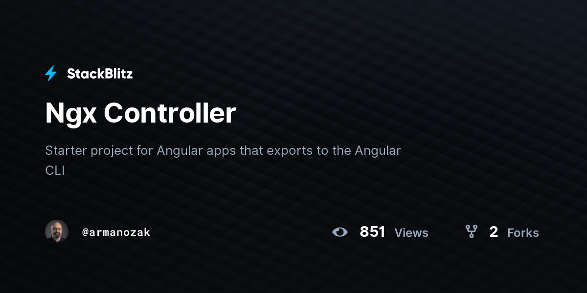 Ngx Controller - StackBlitz