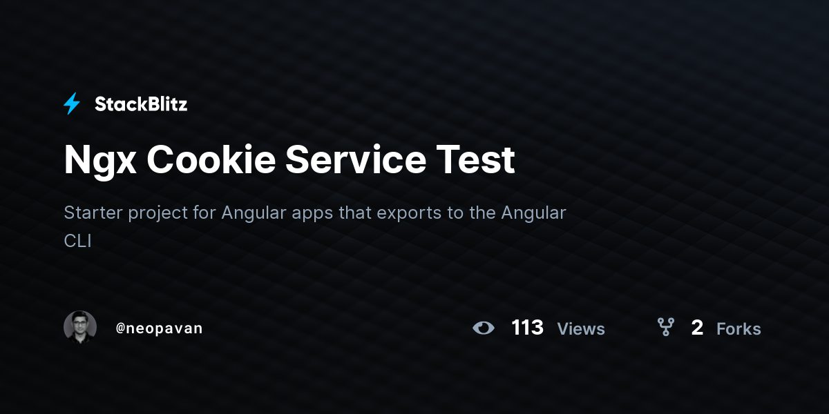 Ngx Cookie Service Test - StackBlitz
