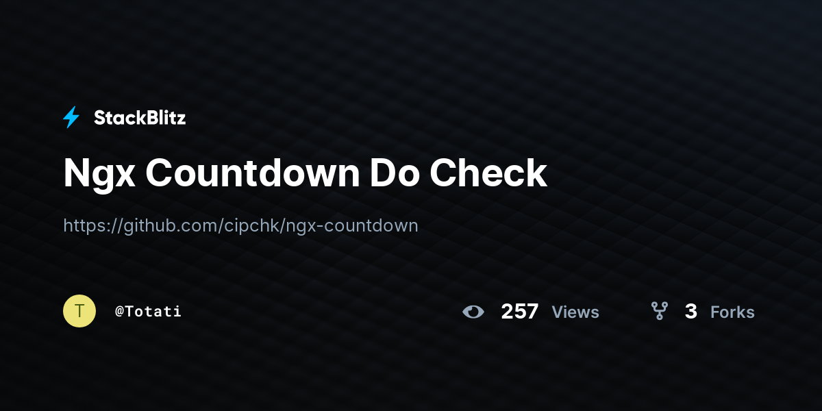 Ngx Countdown Do Check - StackBlitz