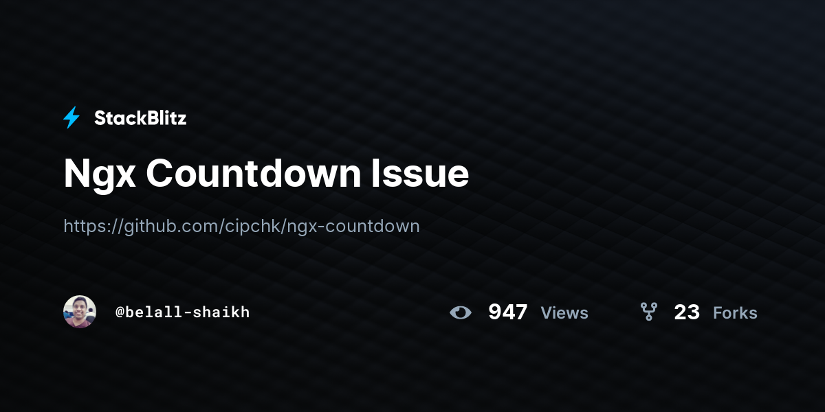 Ngx Countdown Issue - StackBlitz