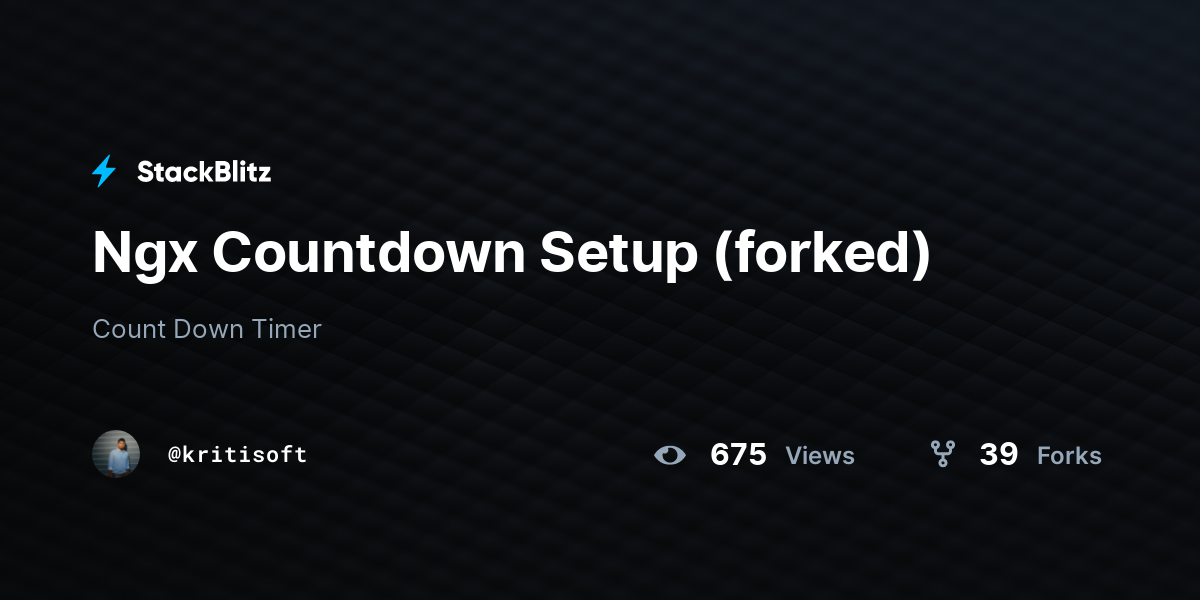 Ngx Countdown Setup (forked) - StackBlitz