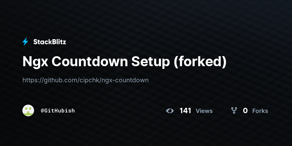 Ngx Countdown Setup (forked) - StackBlitz
