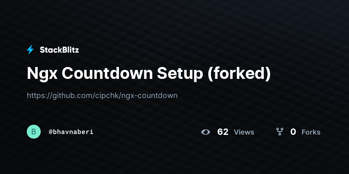 Ngx Countdown Setup (forked) - StackBlitz
