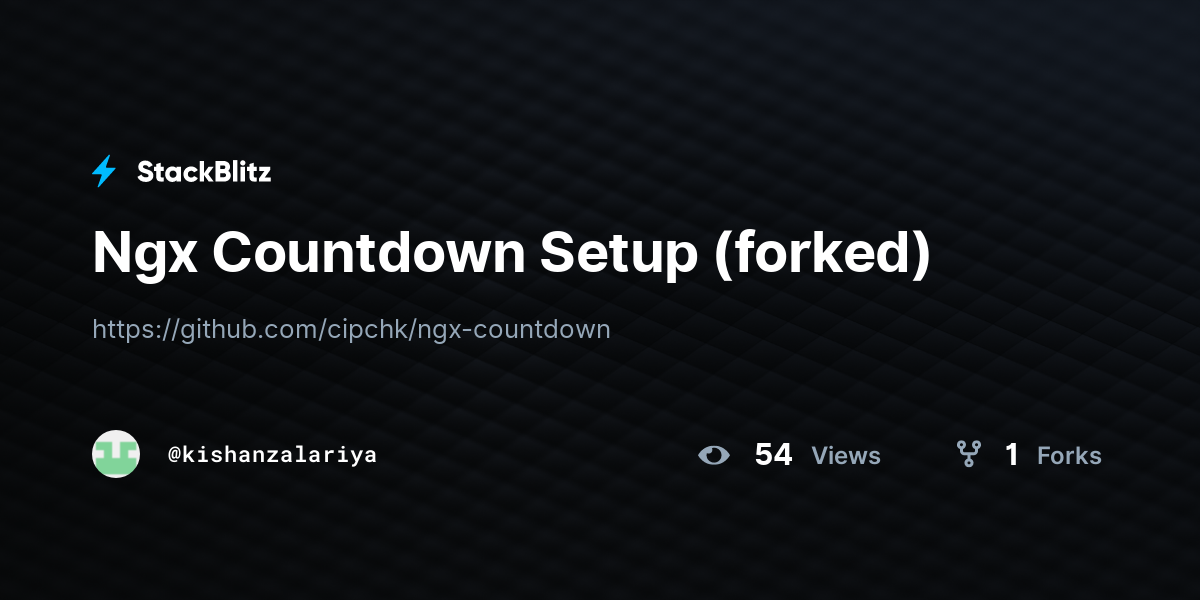 Ngx Countdown Setup (forked) - StackBlitz
