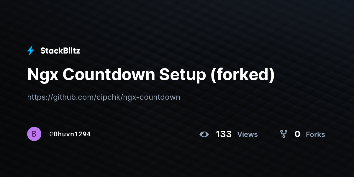 Ngx Countdown Setup (forked) - StackBlitz