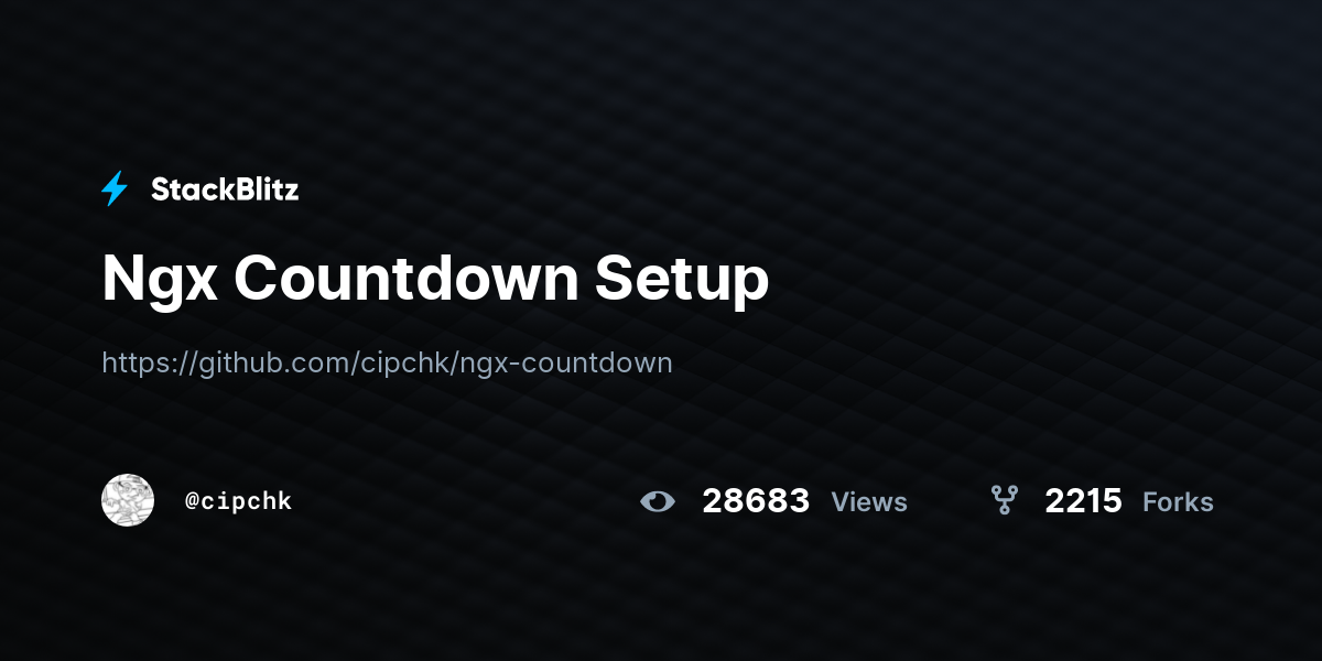 Ngx Countdown Setup - StackBlitz
