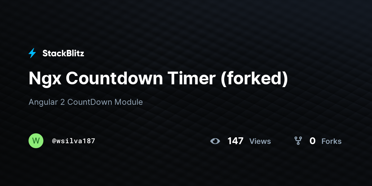Ngx Countdown Timer (forked) - StackBlitz