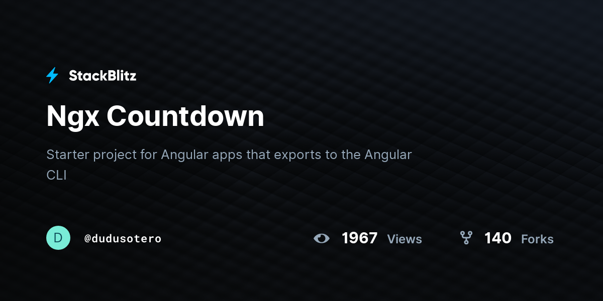 Ngx Countdown - StackBlitz