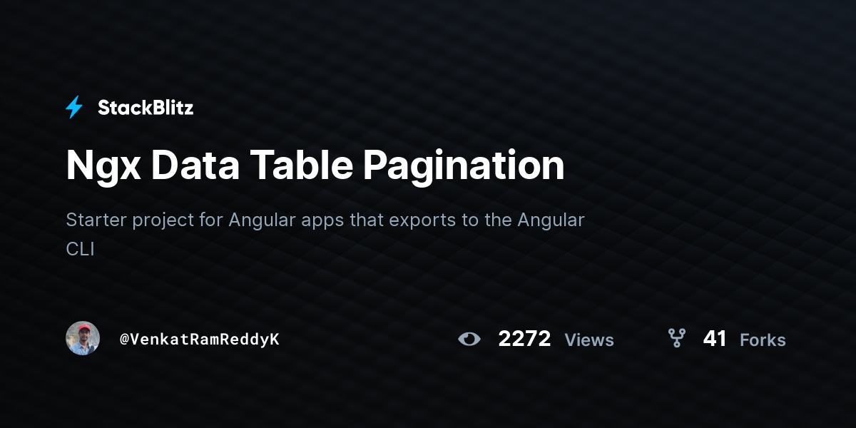 Ngx Data Table Pagination - StackBlitz