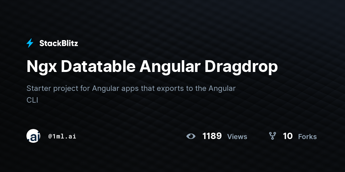 Ngx Datatable Angular Dragdrop - StackBlitz