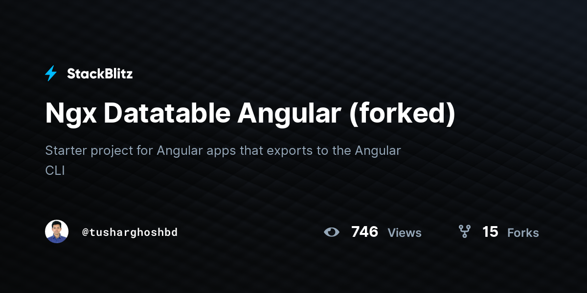Ngx Datatable Angular (forked) - StackBlitz