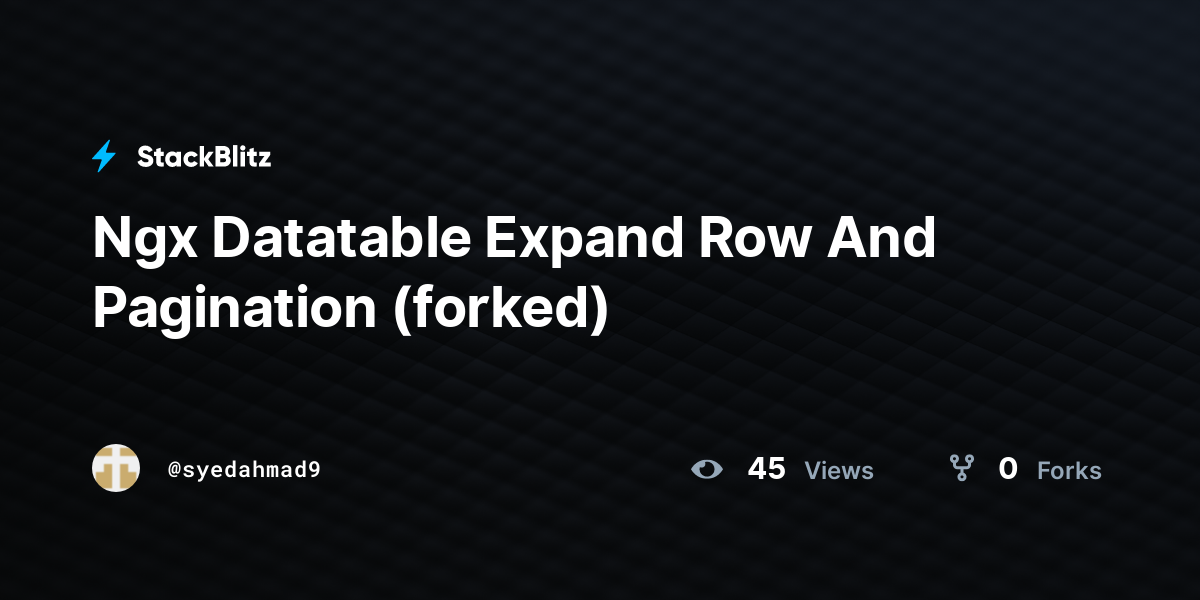 Ngx Datatable Expand Row And Pagination (forked) - StackBlitz