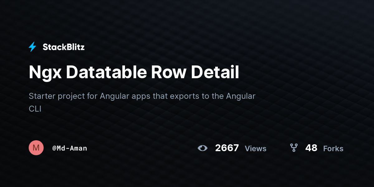 Ngx Datatable Row Detail - StackBlitz