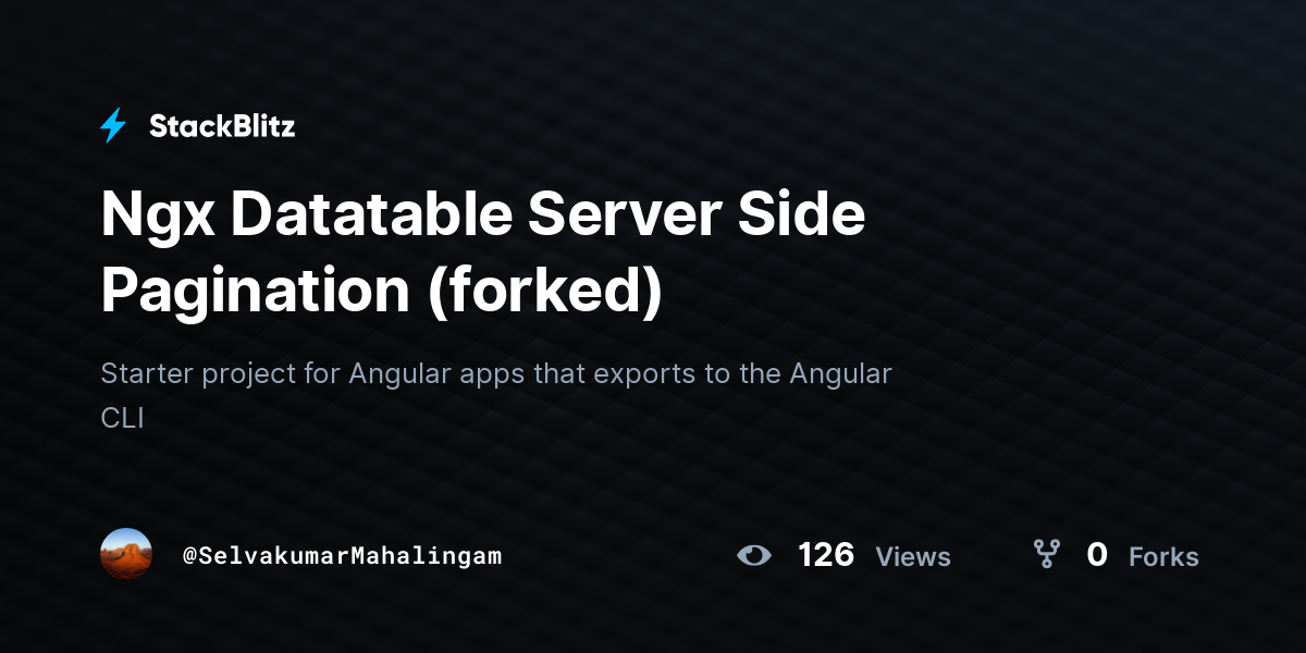 Ngx Datatable Server Side Pagination (forked) - StackBlitz