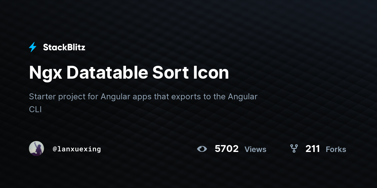 Ngx Datatable Sort Icon - StackBlitz