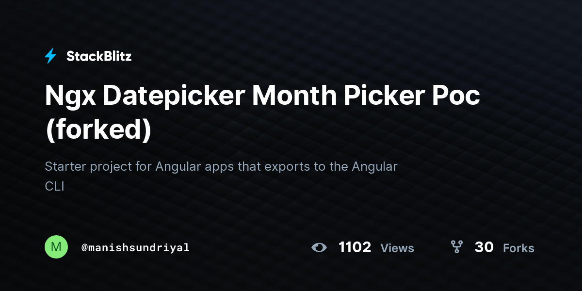 Ngx Datepicker Month Picker Poc (forked) - StackBlitz