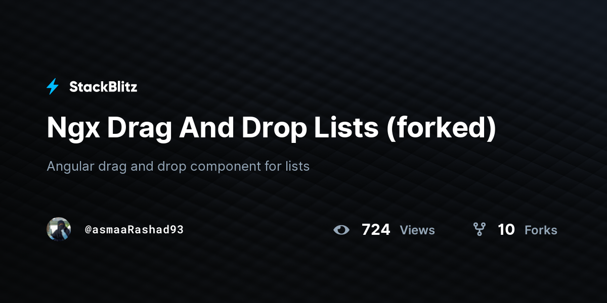 Ngx Drag And Drop Lists (forked) - StackBlitz