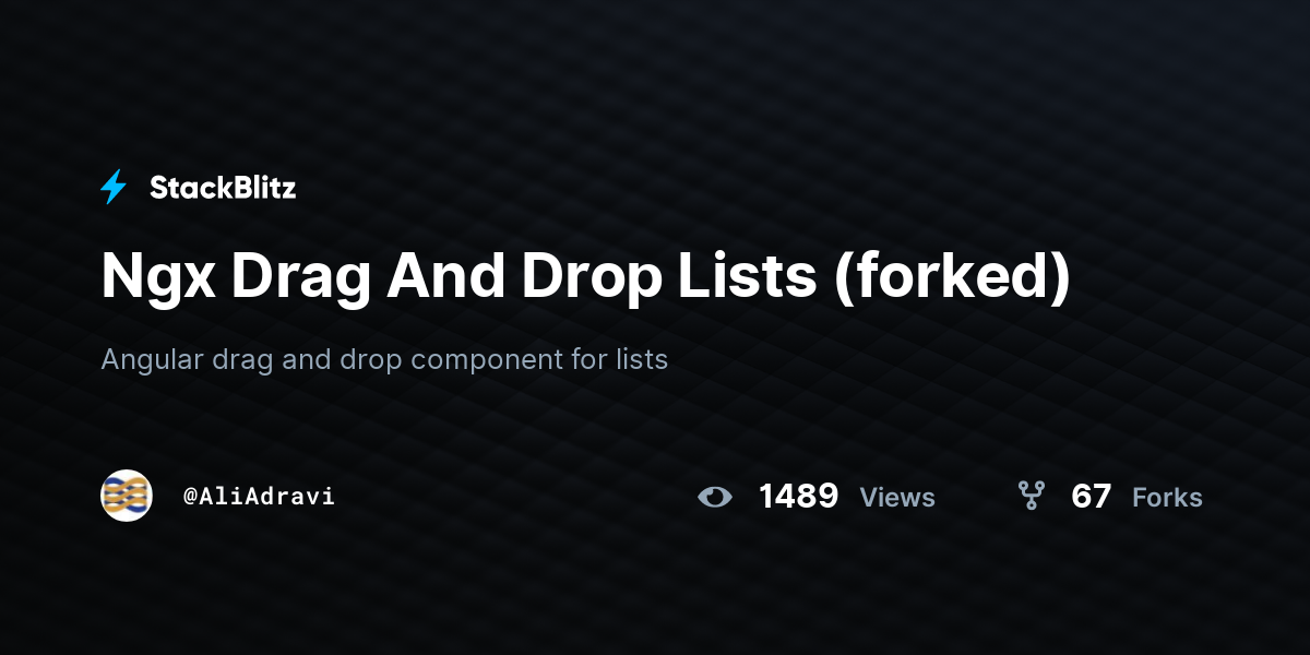 Ngx Drag And Drop Lists (forked) - StackBlitz