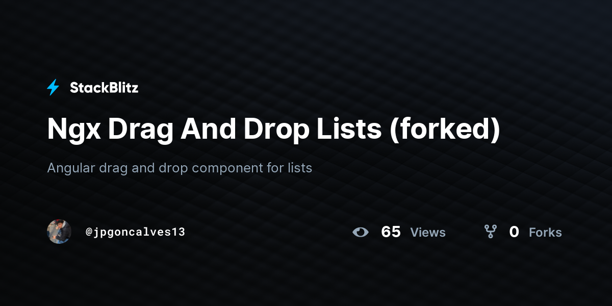 Ngx Drag And Drop Lists (forked) - StackBlitz