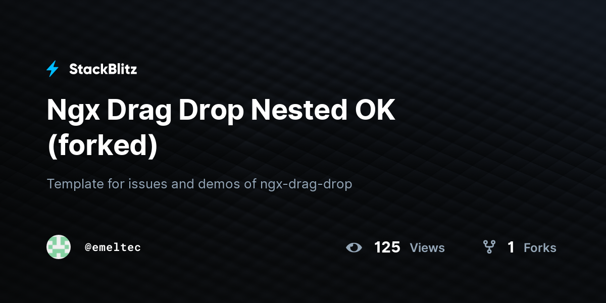 Ngx Drag Drop Nested OK (forked) - StackBlitz