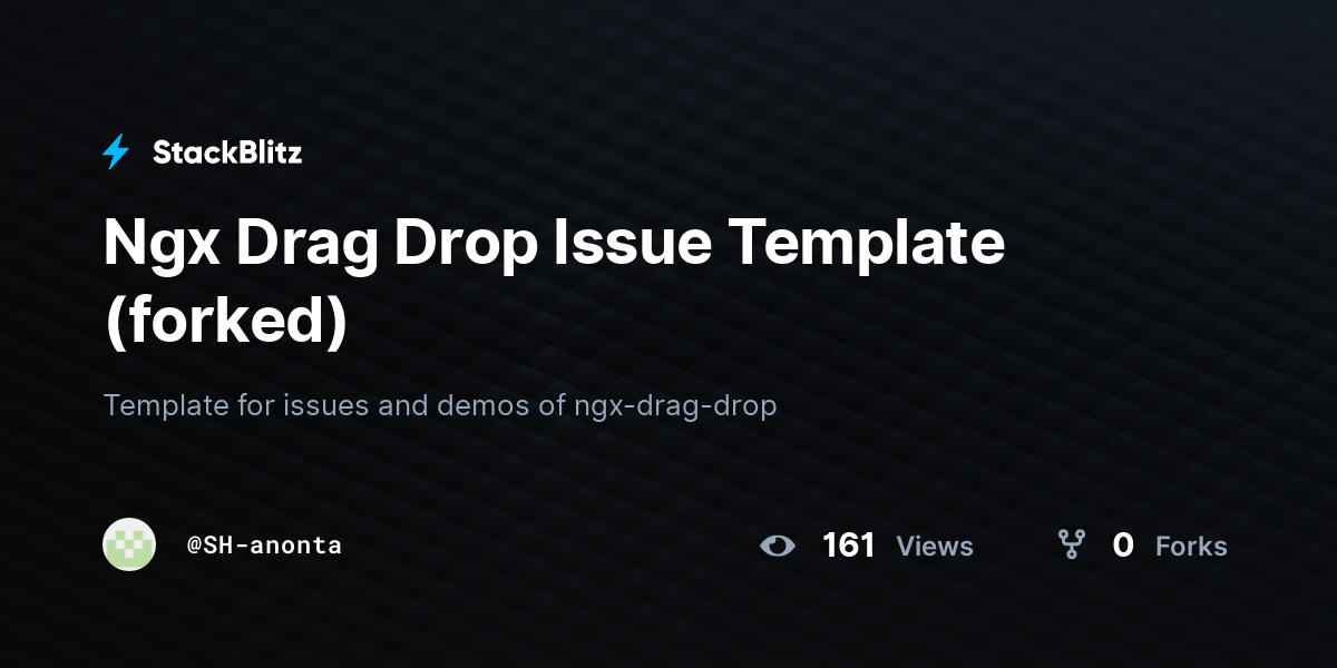Ngx Drag Drop Issue Template (forked) - StackBlitz