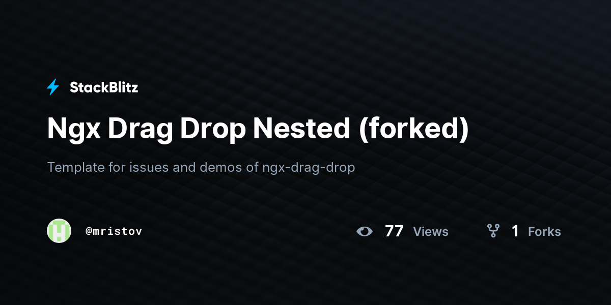 Ngx Drag Drop Nested (forked) - StackBlitz