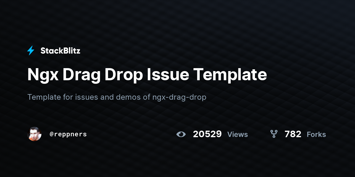 Ngx Drag Drop Issue Template - StackBlitz