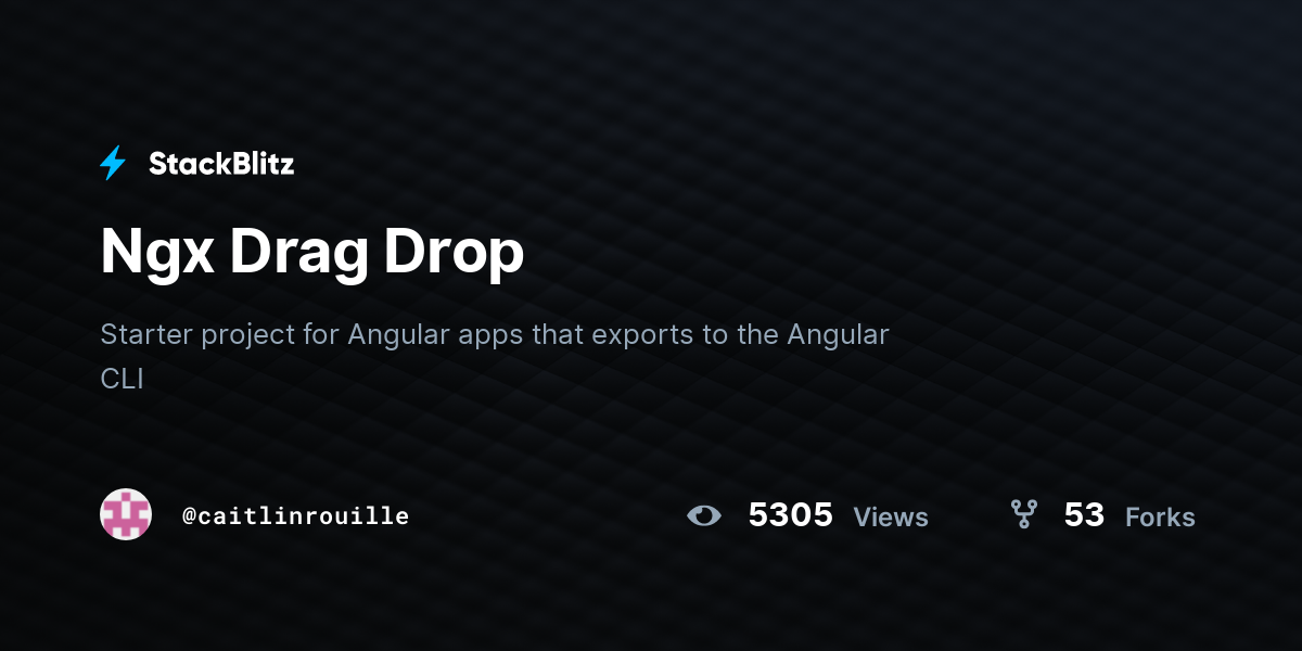 Ngx Drag Drop - StackBlitz