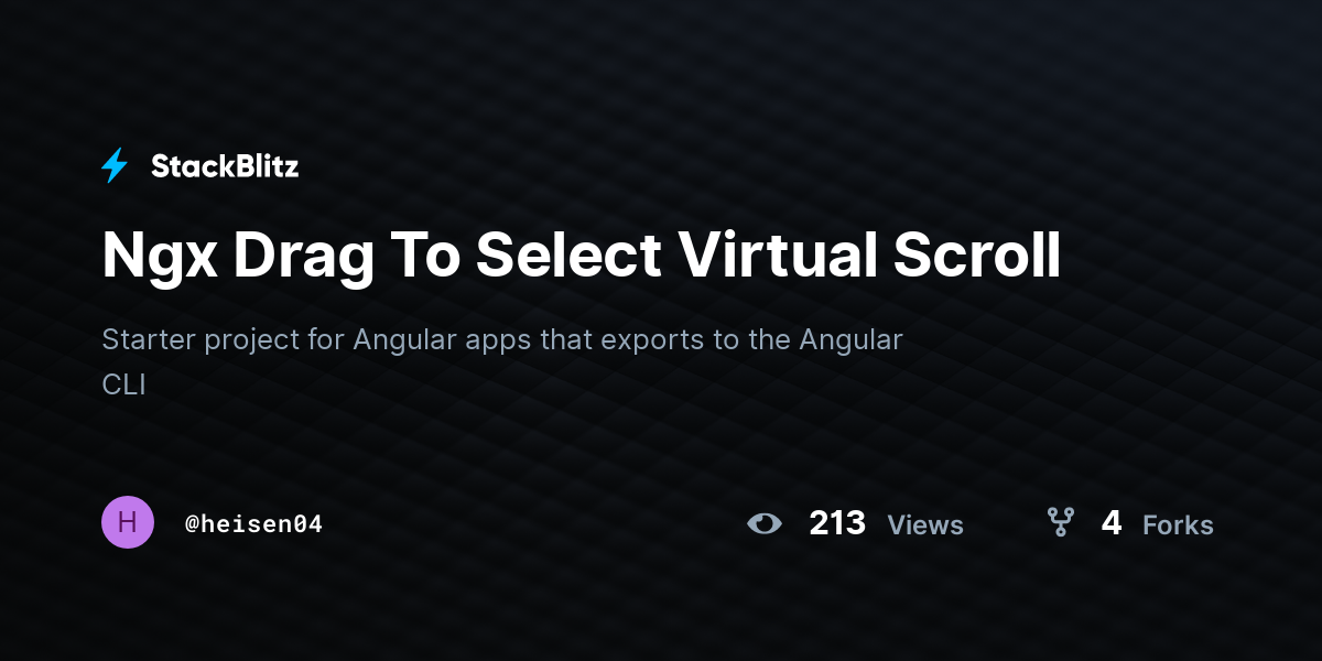 Ngx Drag To Select Virtual Scroll - StackBlitz