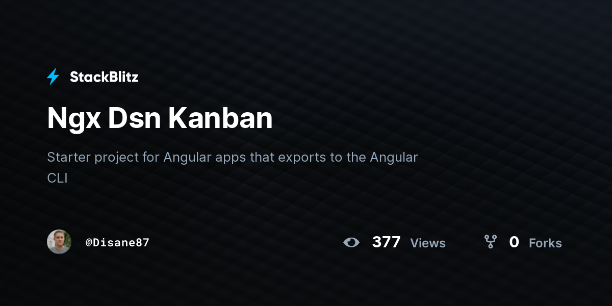 Ngx Dsn Kanban - StackBlitz