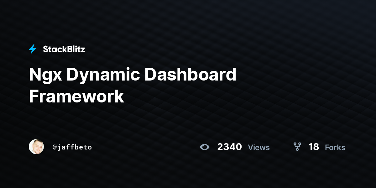 Ngx Dynamic Dashboard Framework - StackBlitz