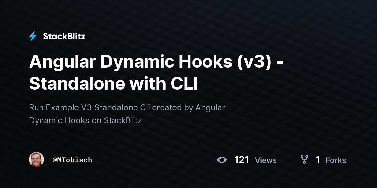 Angular Dynamic Hooks (v3) - Standalone with CLI - StackBlitz