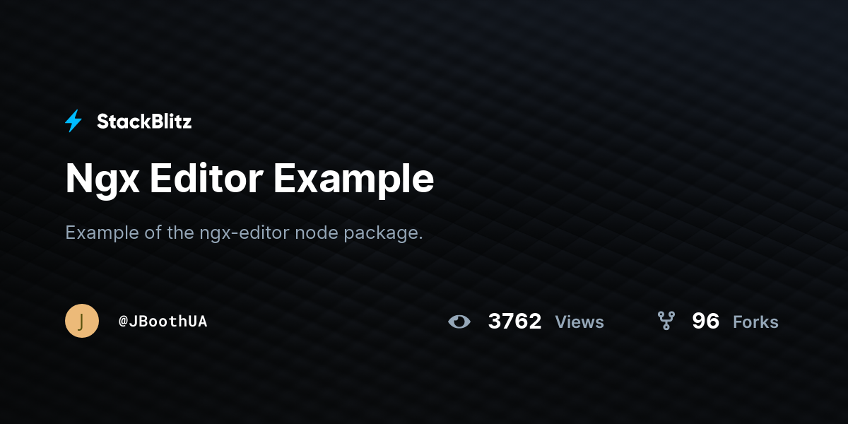 Ngx Editor Example - StackBlitz