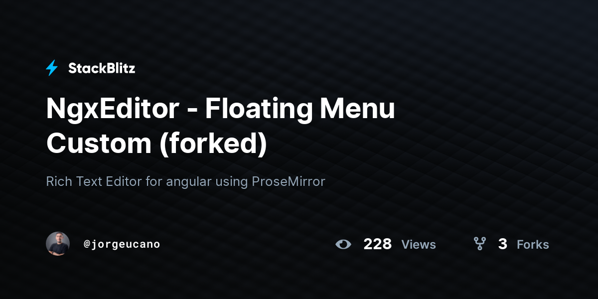 NgxEditor - Floating Menu Custom (forked) - StackBlitz