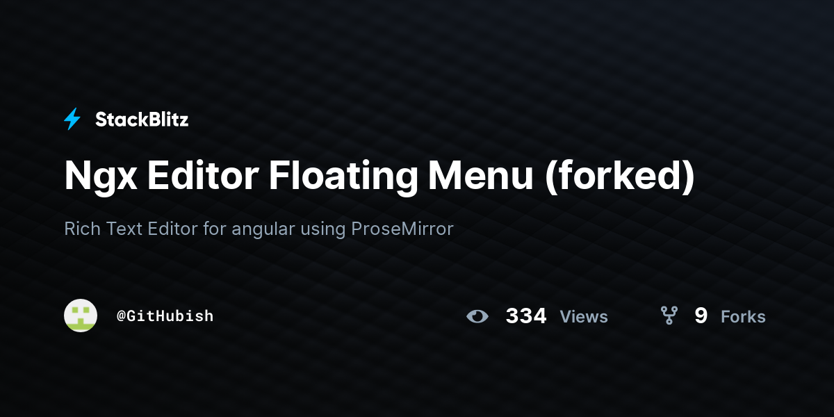 Ngx Editor Floating Menu (forked) - StackBlitz