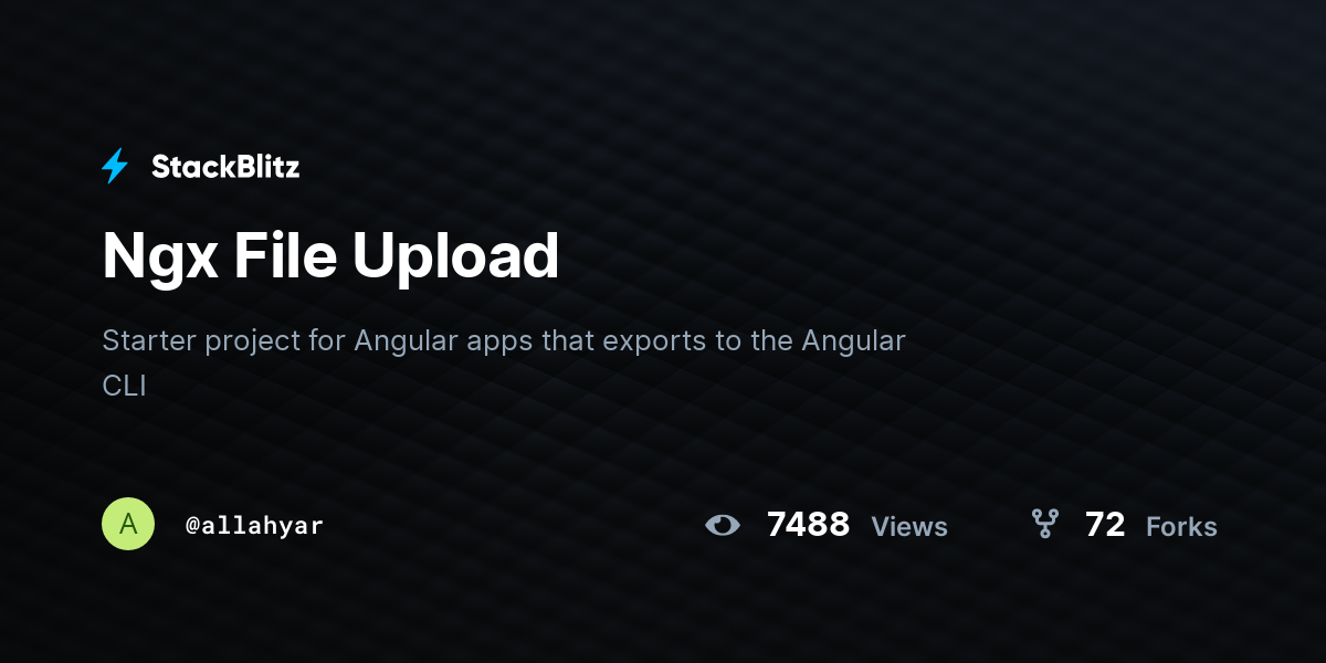 Ngx File Upload - StackBlitz