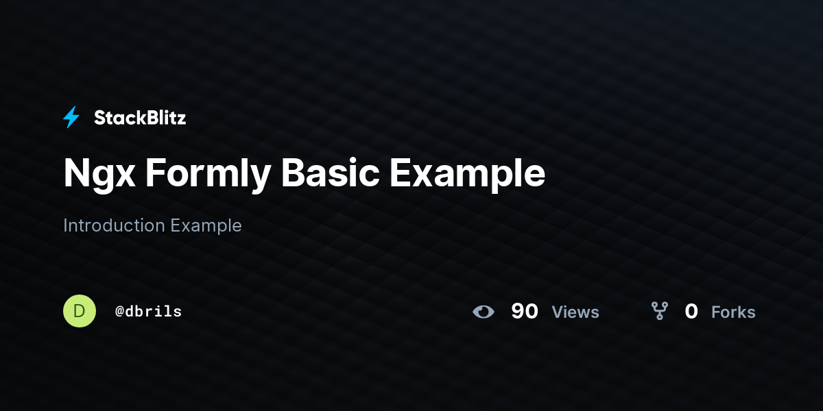 Ngx Formly Basic Example - StackBlitz
