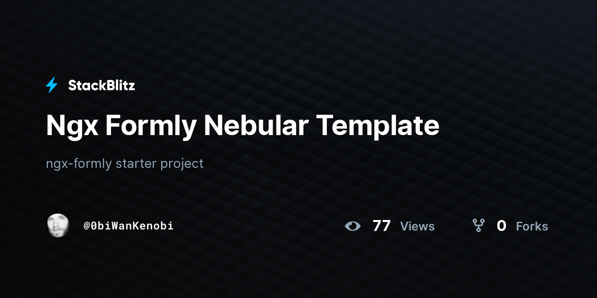Ngx Formly Nebular Template - StackBlitz
