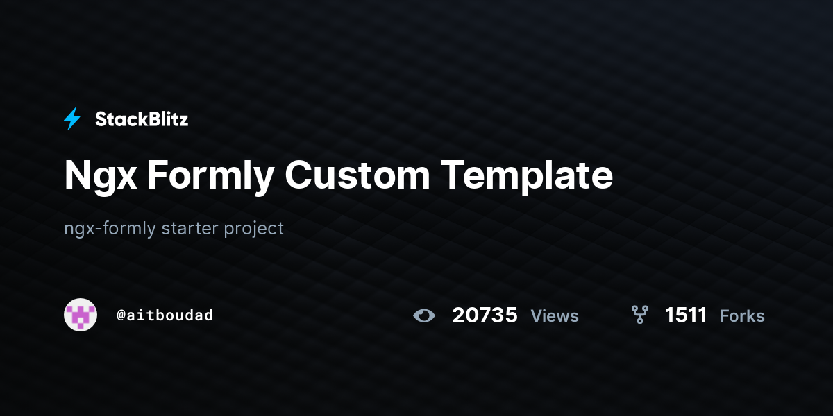 Ngx Formly Custom Template - StackBlitz