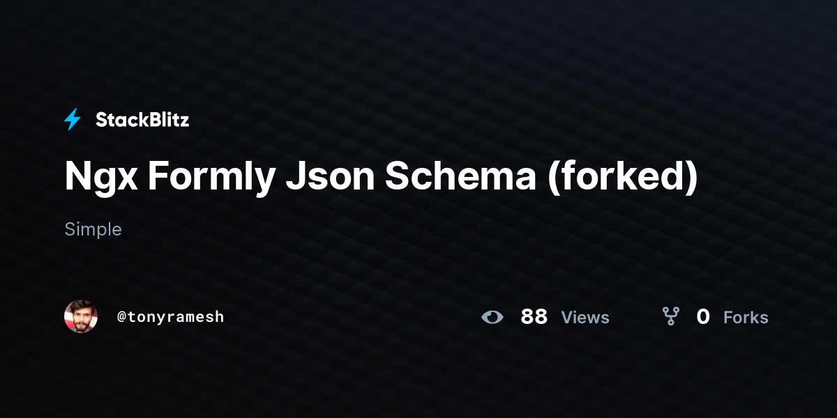 Ngx Formly Json Schema (forked) - StackBlitz
