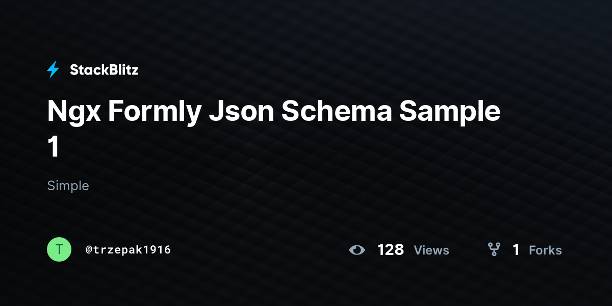 Json Schema Sample