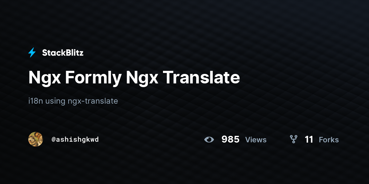 Ngx Formly Ngx Translate - StackBlitz