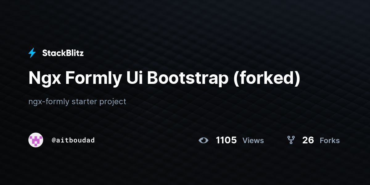 Ngx Formly Ui Bootstrap (forked) - StackBlitz