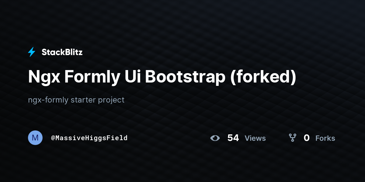 Ngx Formly Ui Bootstrap (forked) - StackBlitz