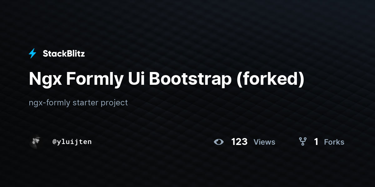 Ngx Formly Ui Bootstrap (forked) - StackBlitz