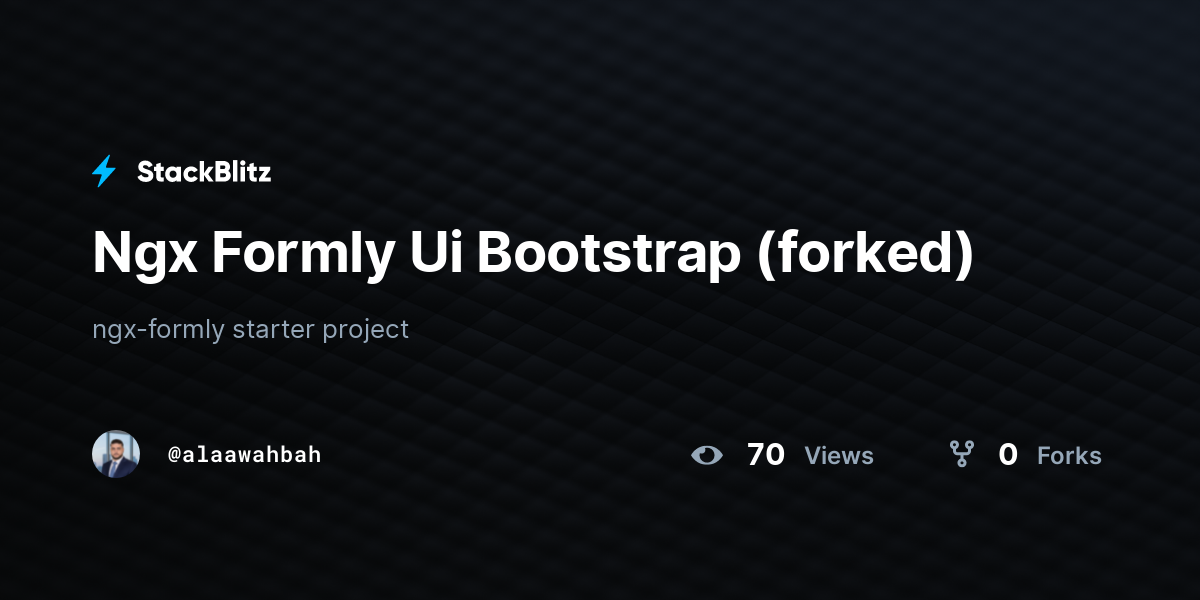 Ngx Formly Ui Bootstrap (forked) - StackBlitz