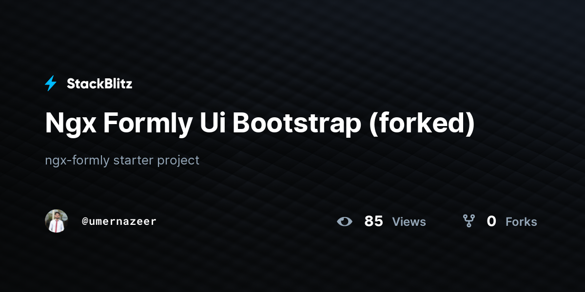 Ngx Formly Ui Bootstrap (forked) - StackBlitz