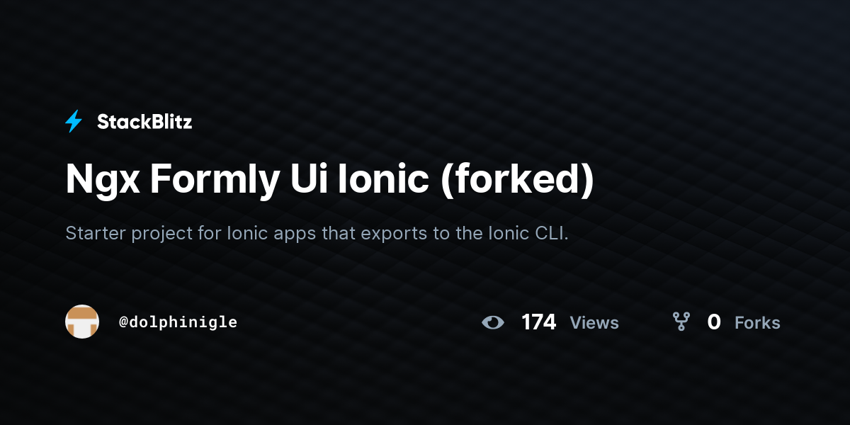 Ngx Formly Ui Ionic (forked) - StackBlitz