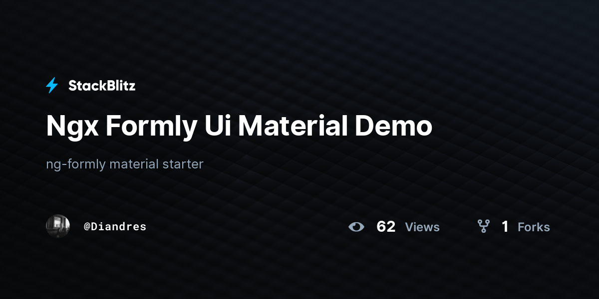 Ngx Formly Ui Material Demo - StackBlitz